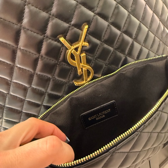 Yves Saint Laurent Black Quilted Tote - Picture 4 of 5